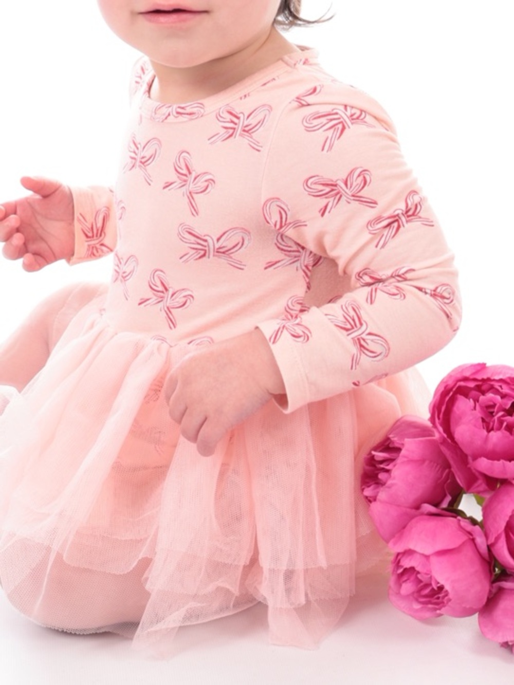 tullabee | candy cane bow tulle bamboo bodysuit